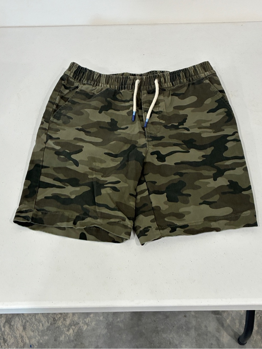 Gap Kids Boys Large 10-11 Husky Camo Easy Shorts Green Pull On Drawstring